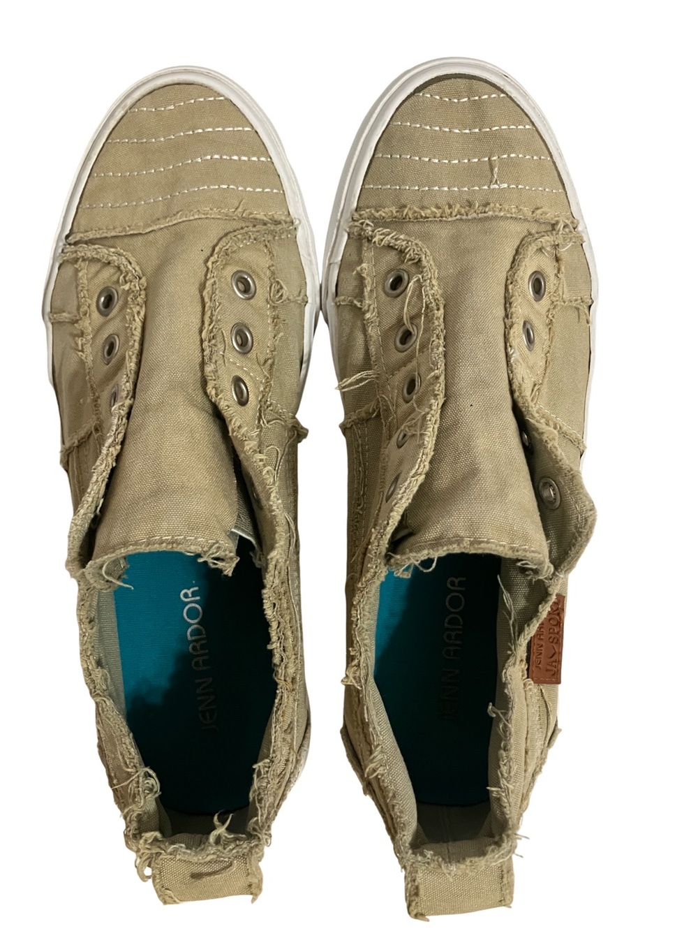 Jenn Ardor Khaki Canvas Slip-On Sneakers